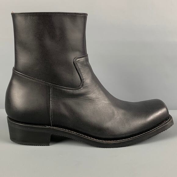 CHRISTIAN DADA Size 9 Black Leather Side Zipper Boots - Picture 1 of 1